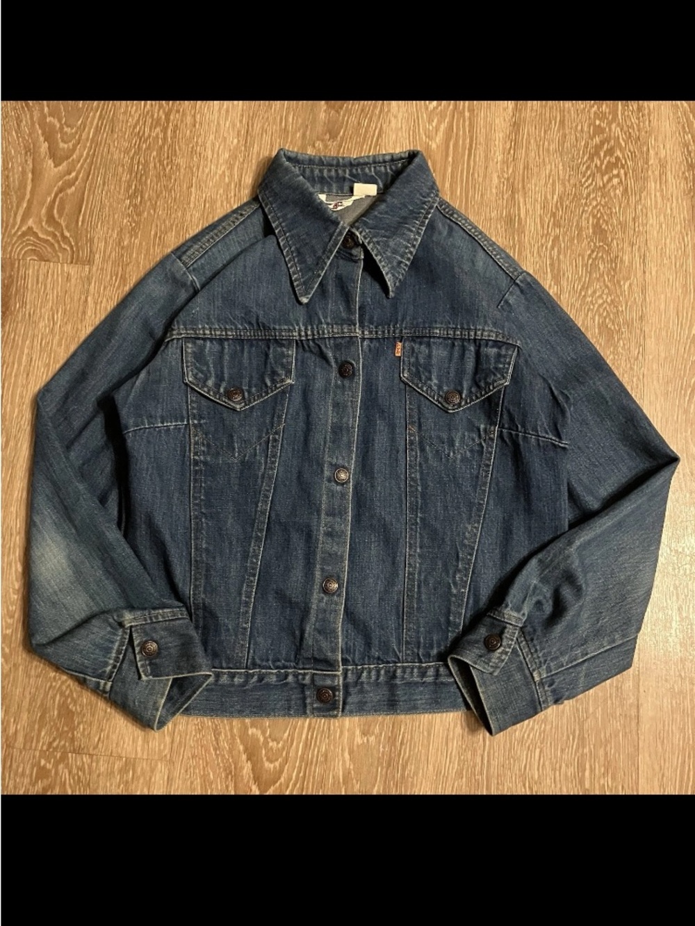 Vintage 70's Levi's Orange Tab Women's Large Lightweight Denim Trucker Jacket